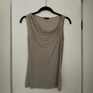 GAP Draped Neck Sleeveless Top in Taupe